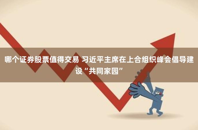 哪个证券股票值得交易 习近平主席在上合组织峰会倡导建设“共同家园”